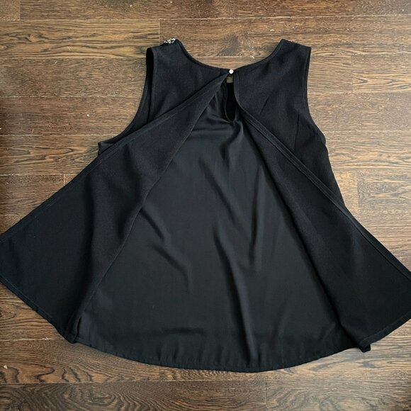 Jules & Leopold Black Rhinestone Trim Sleeveless BlouseTank Top-Large - Picture 5 of 12